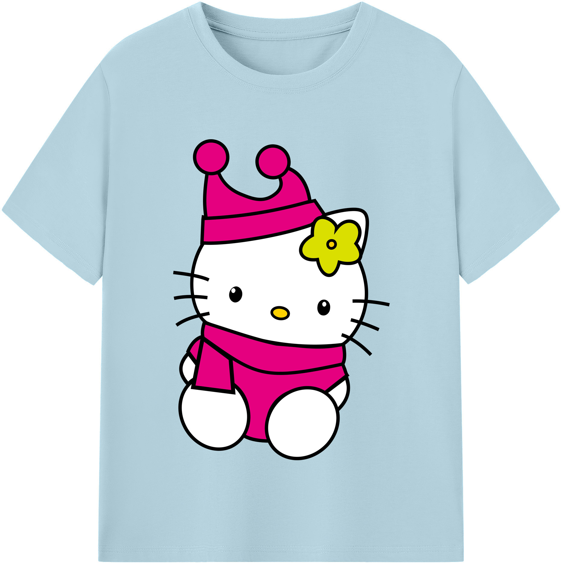 （画像用） Hello Kitty ハローキティ 綿100％半袖Tシャツ（フロントプリント）
